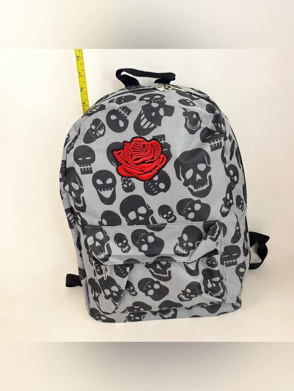 Skull & Roses 🌹💀Goth Punk Backpack New Without Tags - Picture 7 of 13